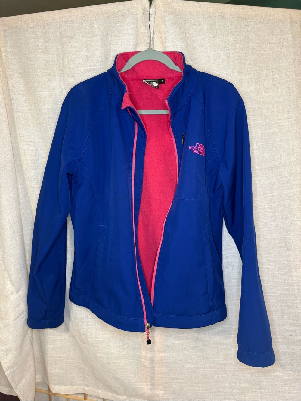The North Face Women's Royal Blue Jacket with Pink Lining